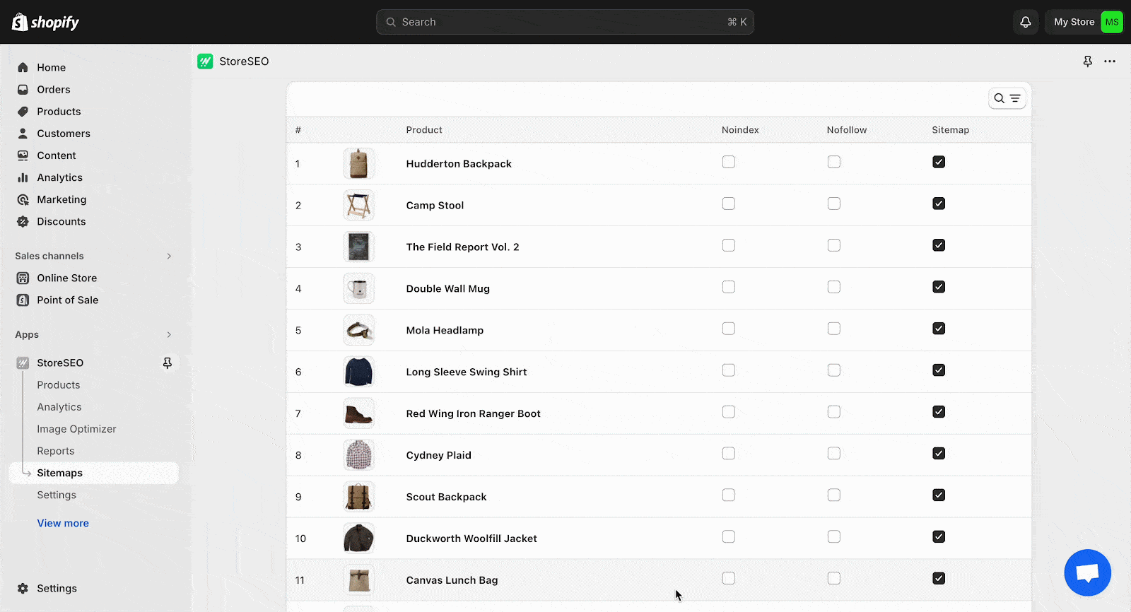 Update Shopify Sitemap