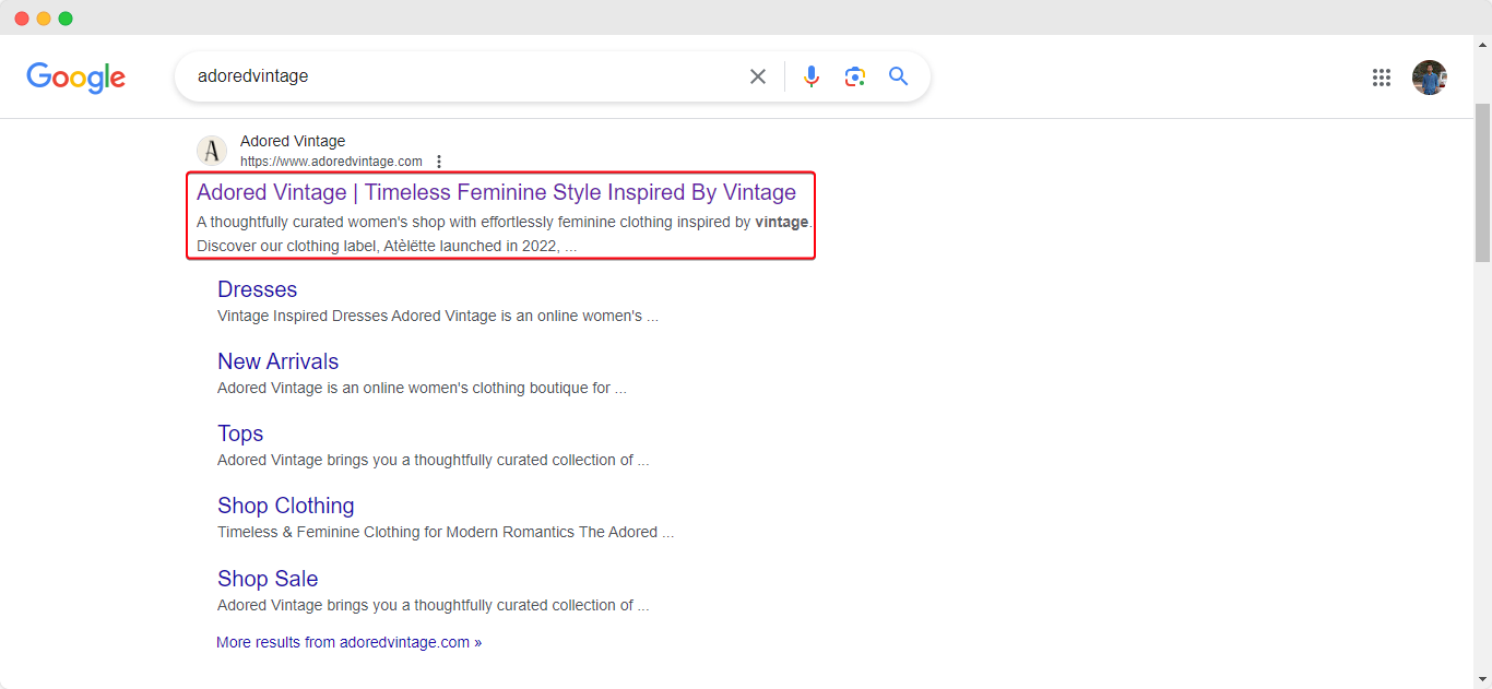 homepage title and meta description