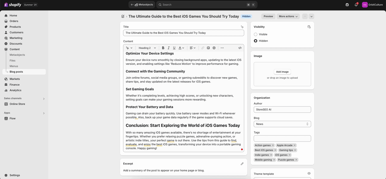 How to Generate Blog Posts with StoreSEO AI Blog Generator 6 StoreSEO AI Blog Generator