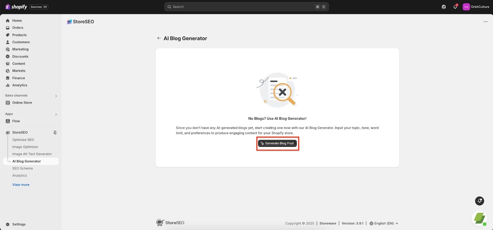 How to Generate Blog Posts with StoreSEO AI Blog Generator 2 StoreSEO AI Blog Generator